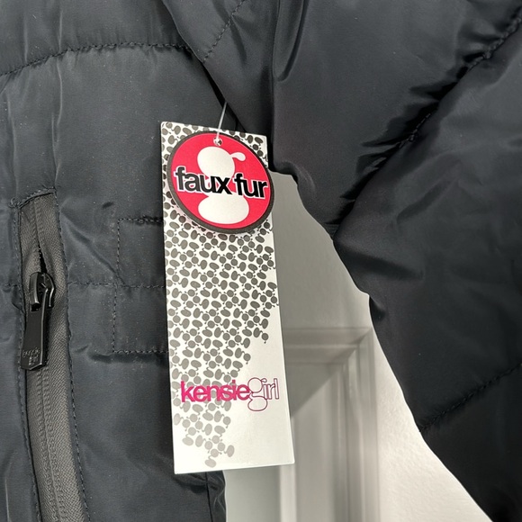 NWT! Kenzie Girl Puffer Coat Parka Faux Fur Hood Size 7/8 Kids Fleece Lined - Picture 2 of 15